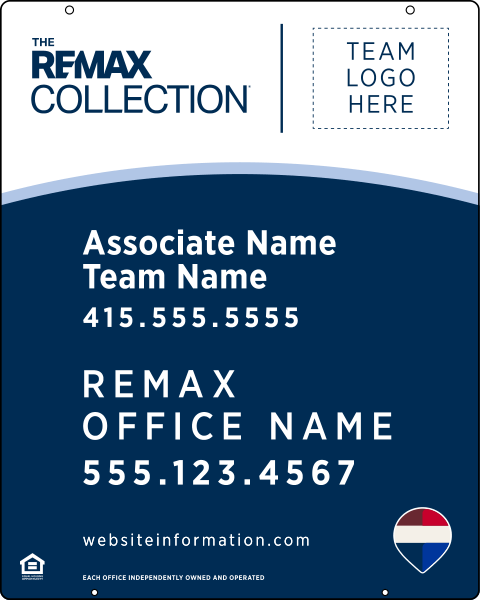 Hanging Associate Name, Team Name w Logo Sign Panel, 30h x 24w, .063 Aluminum